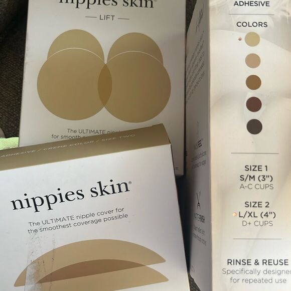 NWT NIPPIES SKIN LIFT size 1 S/M cups 3” A-C Cups caramel - Picture 5 of 8